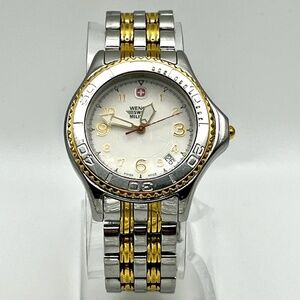 Wenger Swiss Military Round Gold and Silver Unisex Watch Working